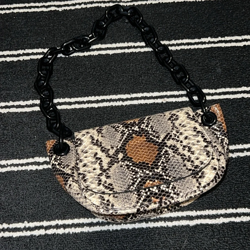 Simon Miller Bend Shoulder Bag in Snake Print